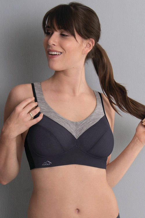 Anita Active PanAlp Wool Firm Support Sports Bra - Anthracite/Melange - source image 48502