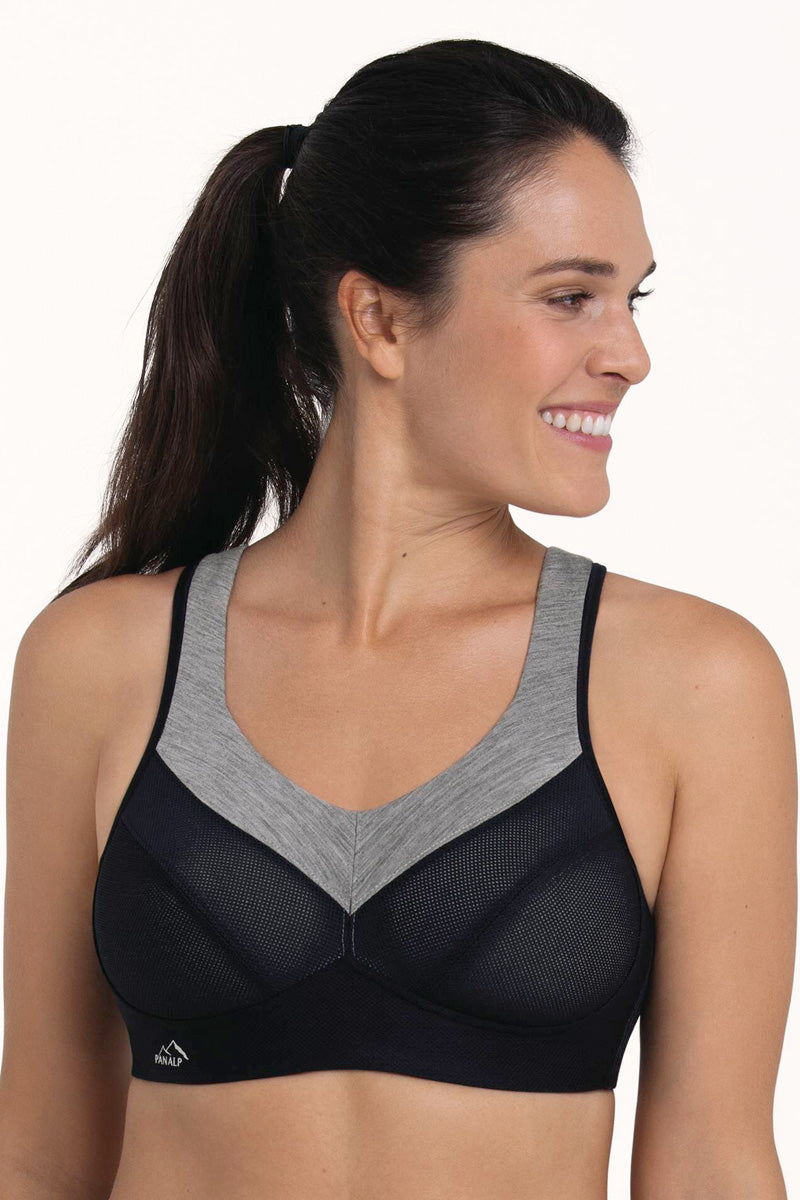 Anita Active PanAlp Wool Firm Support Sports Bra - Black/Melange - source image 71529