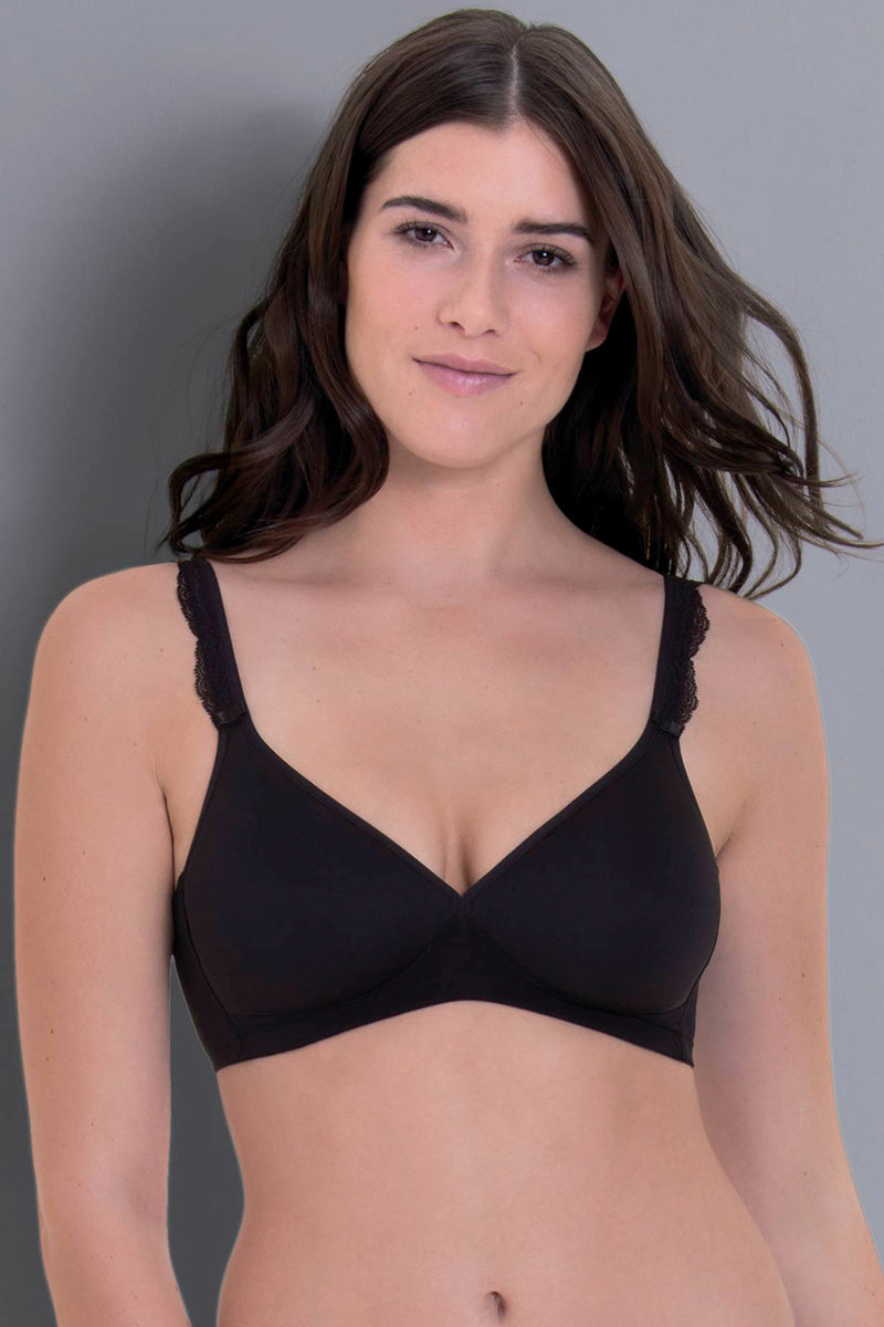 Anita Rosa Faia Selma Soft Bra with Spacer Cups - Black - source image 55817