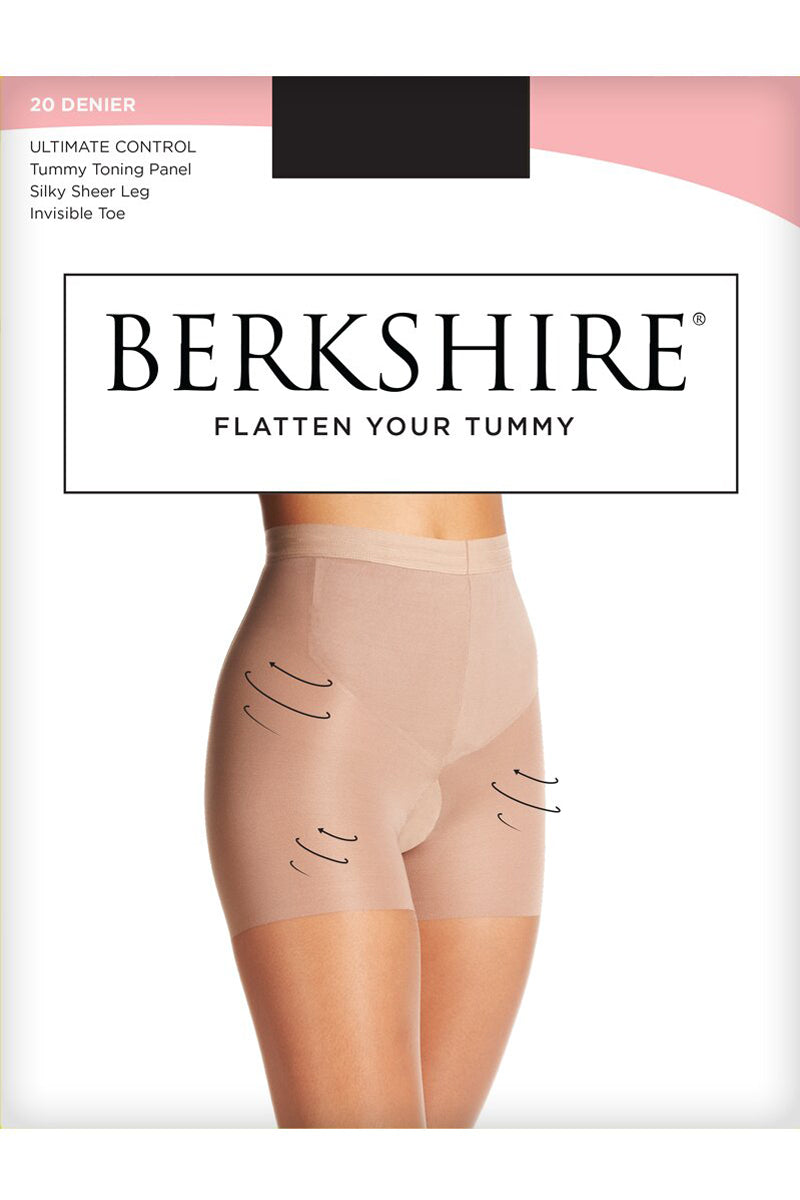 Berkshire Flat Tummy Silky Sheer Shaper Pantyhose - Fantasy Black - source image 44244