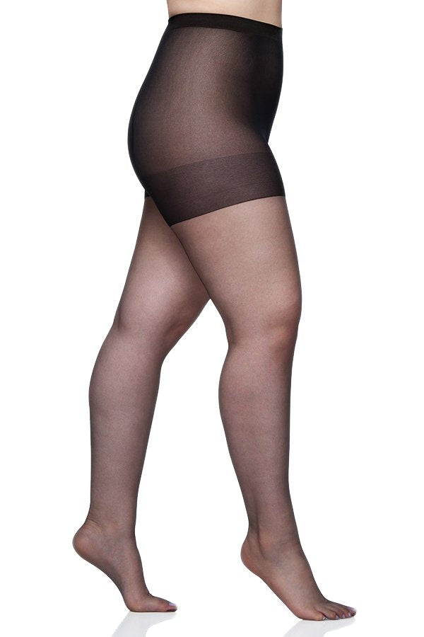 Berkshire Plus Size Queen Ultra Sheer Non-Control Top Pantyhose - Sandalfoot - Fantasy Black - source image 59383
