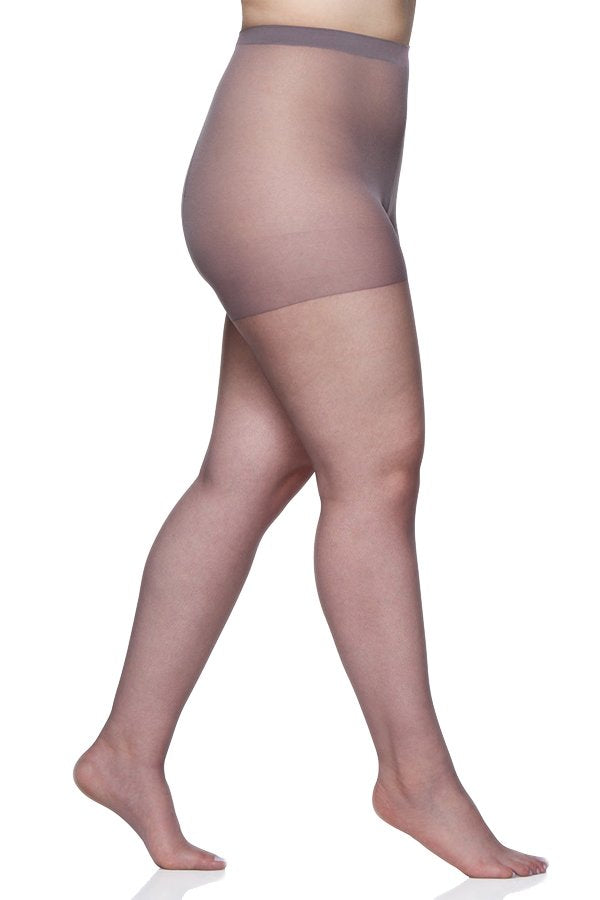 Berkshire Plus Size Queen Ultra Sheer Non-Control Top Pantyhose - Sandalfoot - Nu Grey - source image 59385