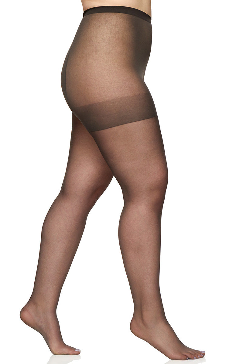 Berkshire Queen All Day Sheer Non-Control Top Pantyhose - Sandalfoot - Off Black - source image 59758