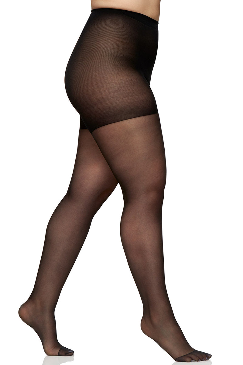 Berkshire Queen Silky Sheer Control Top Pantyhose - Fantasy Black - source image 59737
