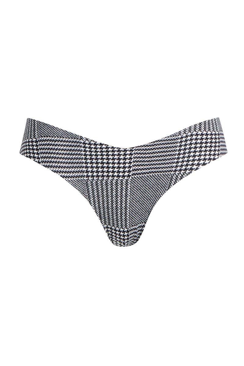 Commando Classic Print Thong Panty - Houndstooth Plaid - source image 67516