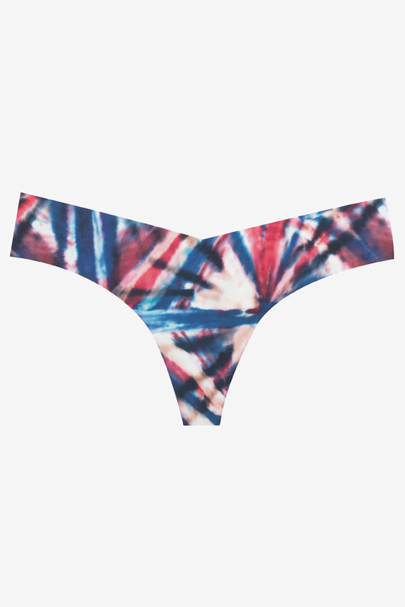 Commando Classic Print Thong Panty - Red Tie-Dye - source image 71240