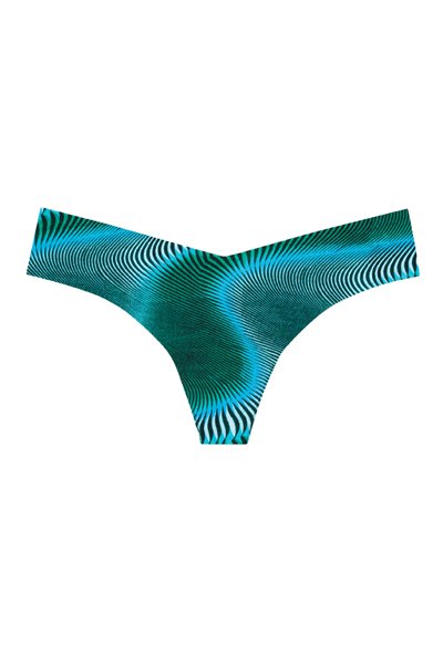 Commando Classic Print Thong Panty - Trippy Teal - source image 61675