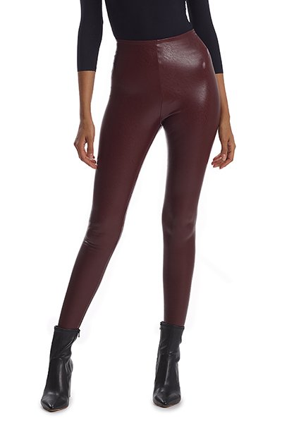 Commando Faux Leather Leggings With Perfect Control - Oxblood - source image 58663