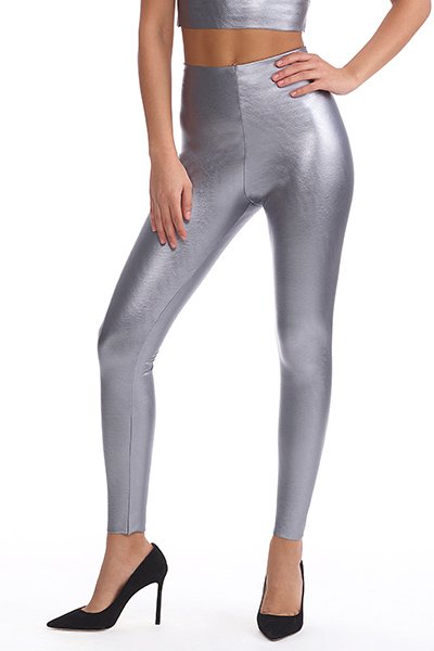 Commando Faux Leather Leggings With Perfect Control - Platinum - source image 58665
