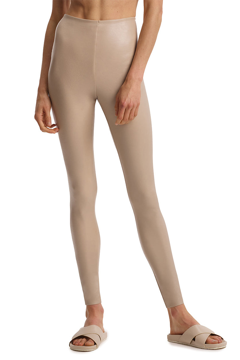 Commando Faux Leather Leggings With Perfect Control - Sand - source image 67625