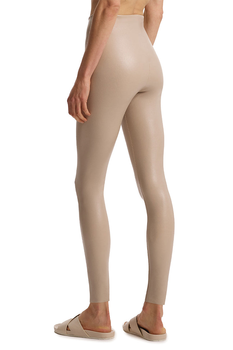 Commando Faux Leather Leggings With Perfect Control - Sand - source image 67626