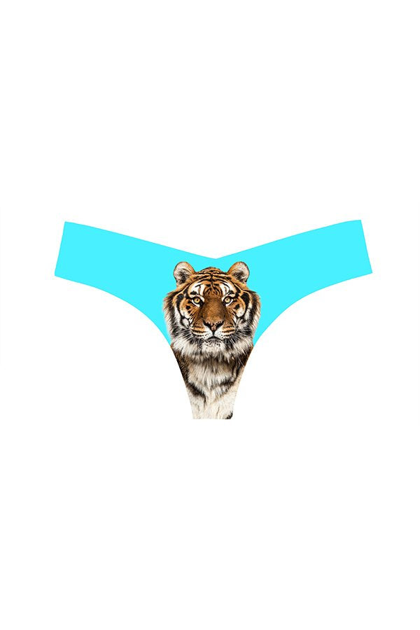 Commando Photo-Op Thong Print - Photo-op Blue Tiger - source image 67530
