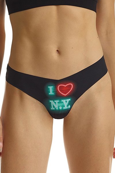 Commando Photo-Op Thong Print - Photo-Op I Love NY Neon - source image 59043