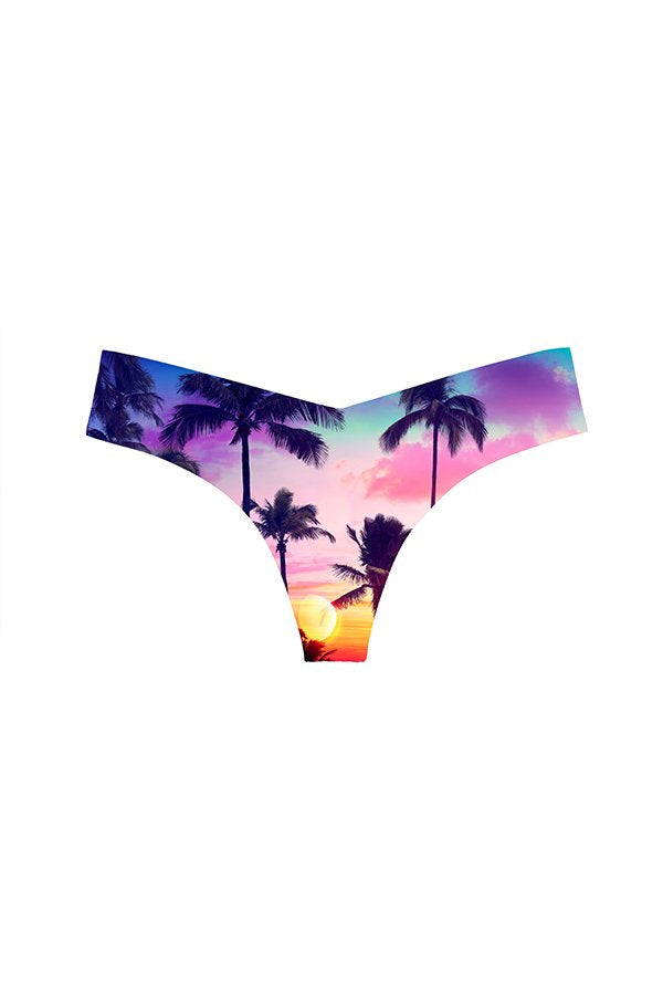 Commando Photo-Op Thong Print - Photo-op Sunset Palms - source image 67529