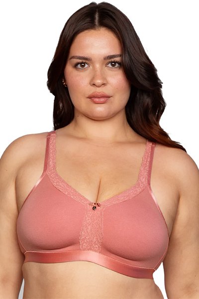 Curvy Couture Cotton Luxe Unlined Wireless Bra - Desert Dawn - source image 66687
