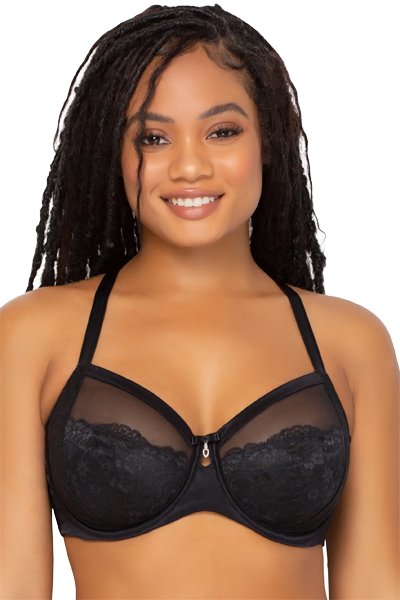 Curvy Couture Luxe Lace Underwire Bra - Black - source image 42511