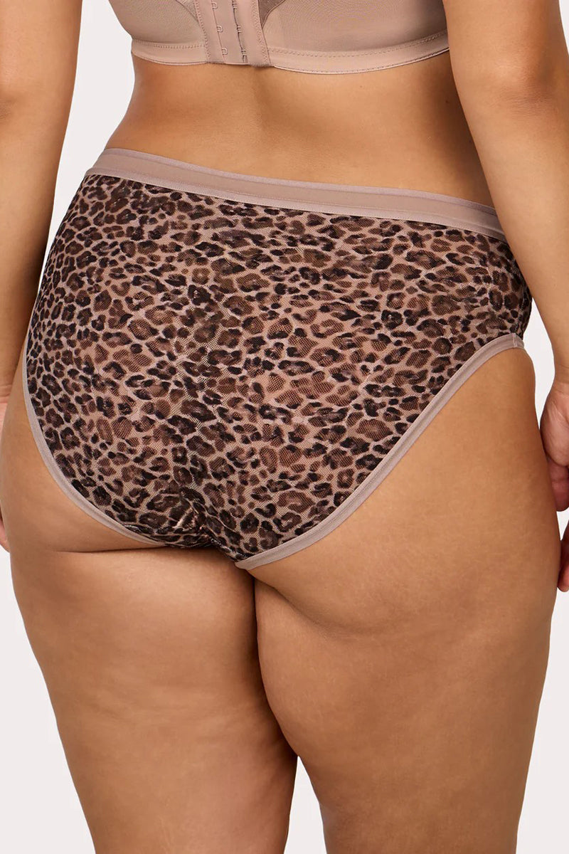 Curvy Couture No-Show Lace High Cut Brief - Leopard Lush - source image 75662