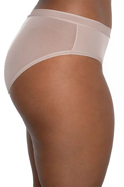Curvy Couture Sheer Mesh Hipster - Bark - source image 66711