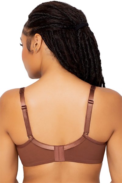 Curvy Couture Sheer Mesh Push Up Bra - Chocolat - source image 42482