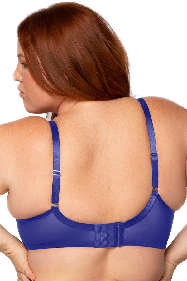 Curvy Couture Sheer Mesh Push Up Bra - Cosmic Blue - source image 61071
