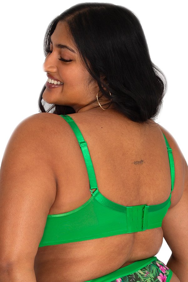 Curvy Couture Sheer Mesh Push Up Bra - Lush Tropics - source image 61069