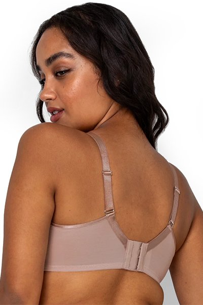 Curvy Couture Sheer Mesh Unlined Bra - Bark - source image 66691