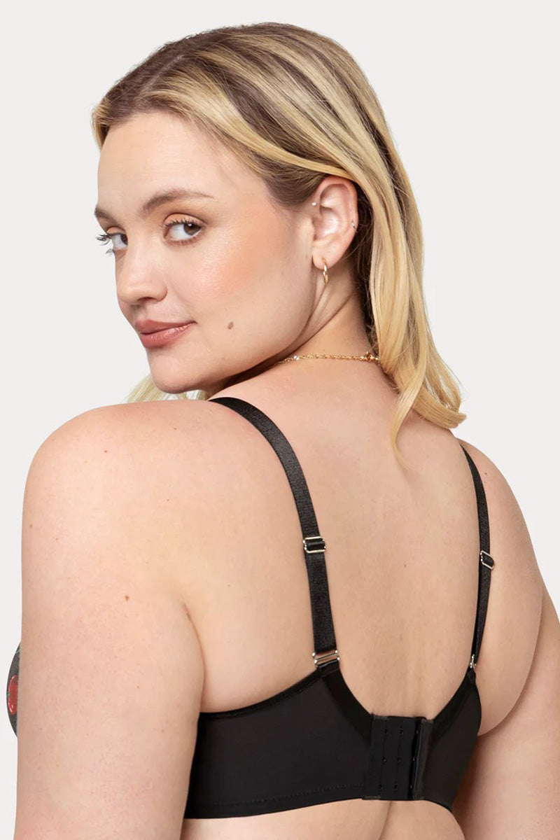 Curvy Couture Sheer Mesh Unlined Bra - Cherry Pop - source image 71752