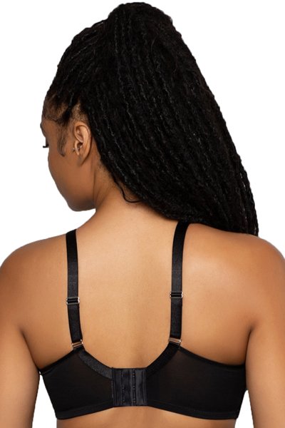 Curvy Couture Sheer Mesh Unlined Bra - Floral Wash w/ Black - source image 57628