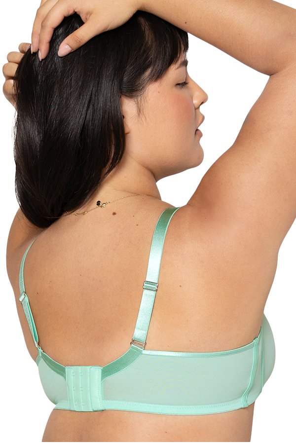 Curvy Couture Sheer Mesh Unlined Bra - Mint Chip - source image 70564