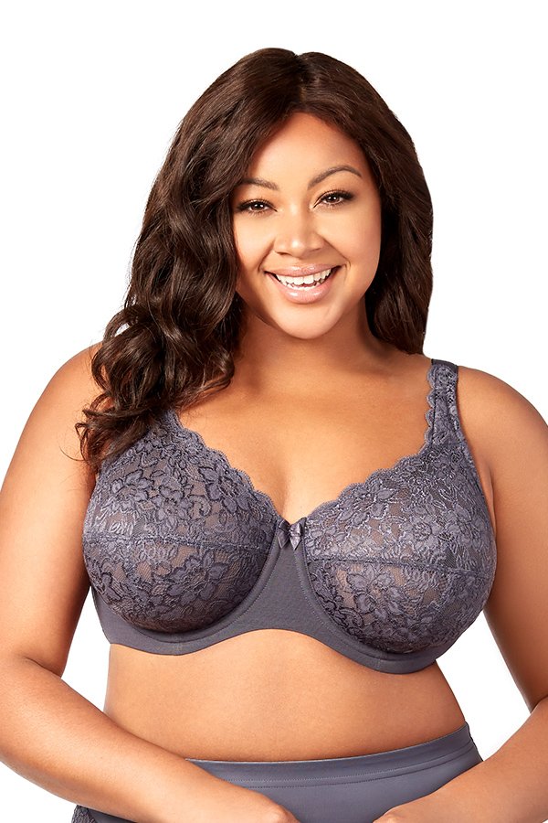 Elila Full Coverage Stretch Lace Underwire Bra - Steel Grey - source image 40662