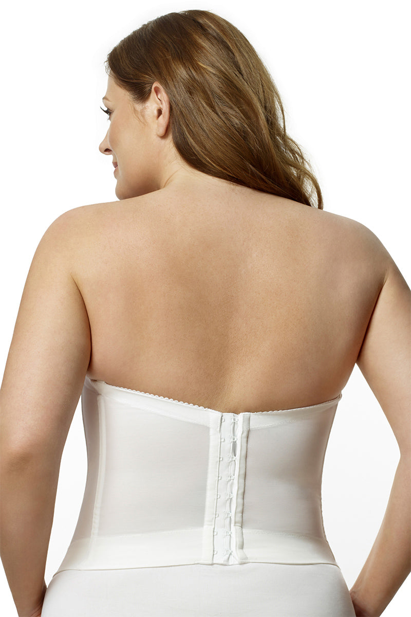 Elila Lace Strapless Longline Bra - White - source image 16538
