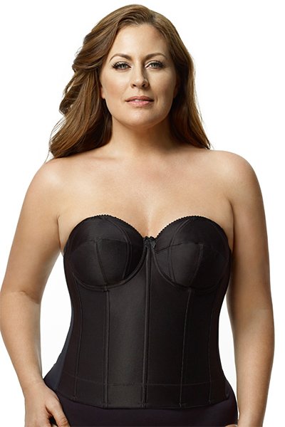 Elila Strapless Longline Bra - Black - source image 16536