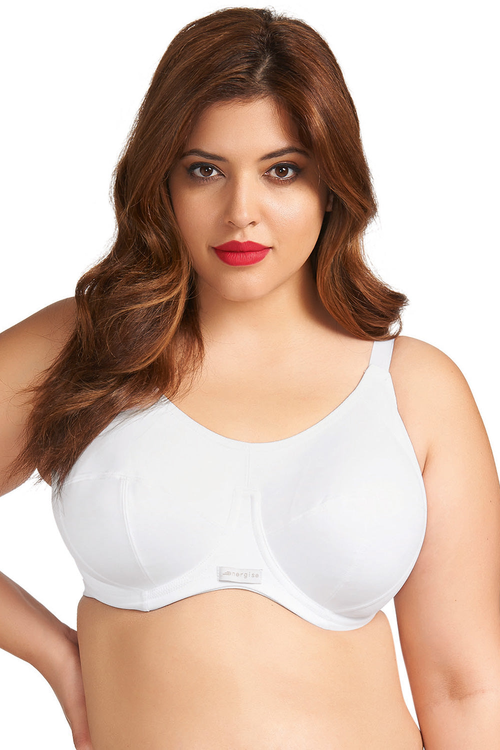 Elomi Energise Underwire Sports Bra - J Hook - White - source image 14227
