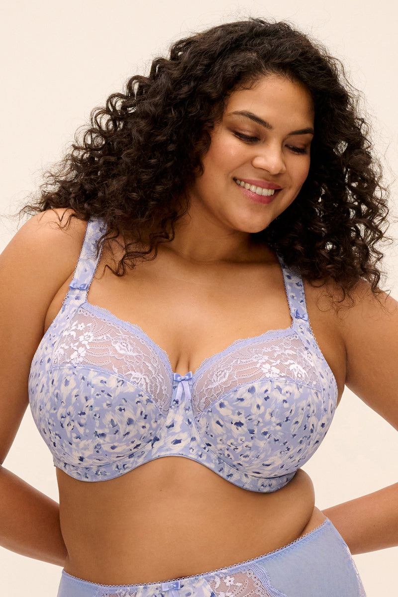 Elomi Morgan Banded Underwire Stretch Lace Bra - Blue Leopard - source image 75611
