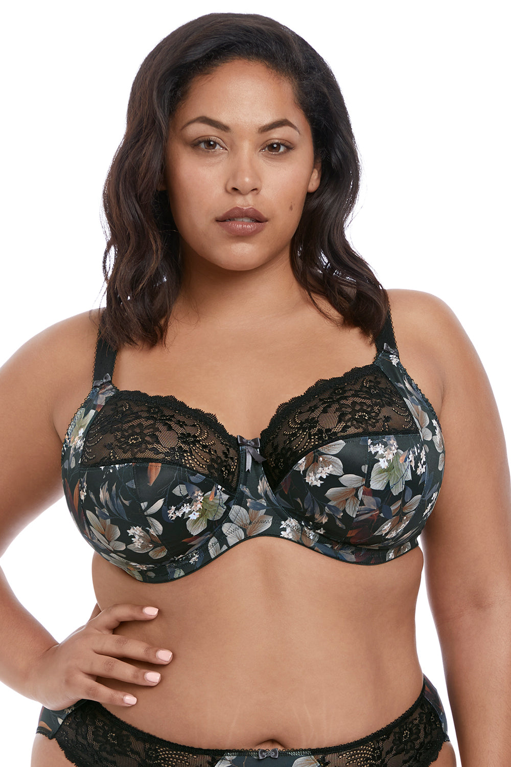 Elomi Morgan Banded Underwire Stretch Lace Bra - Midnight Garden - source image 35763