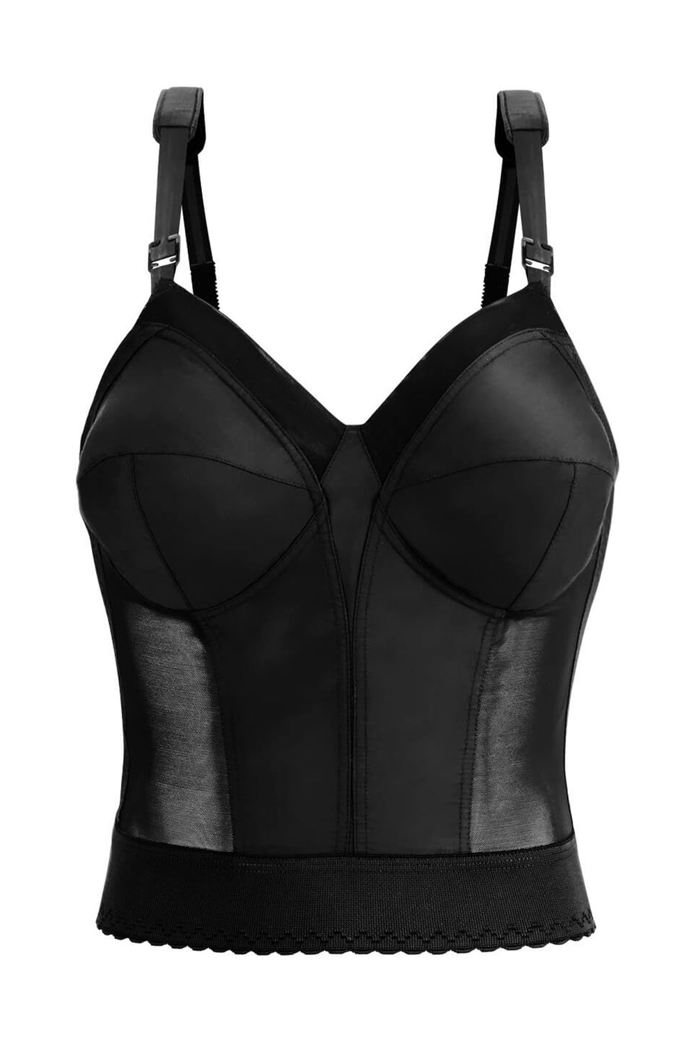 Exquisite Form Fully Back Close Longline Bra - Black - source image 42767