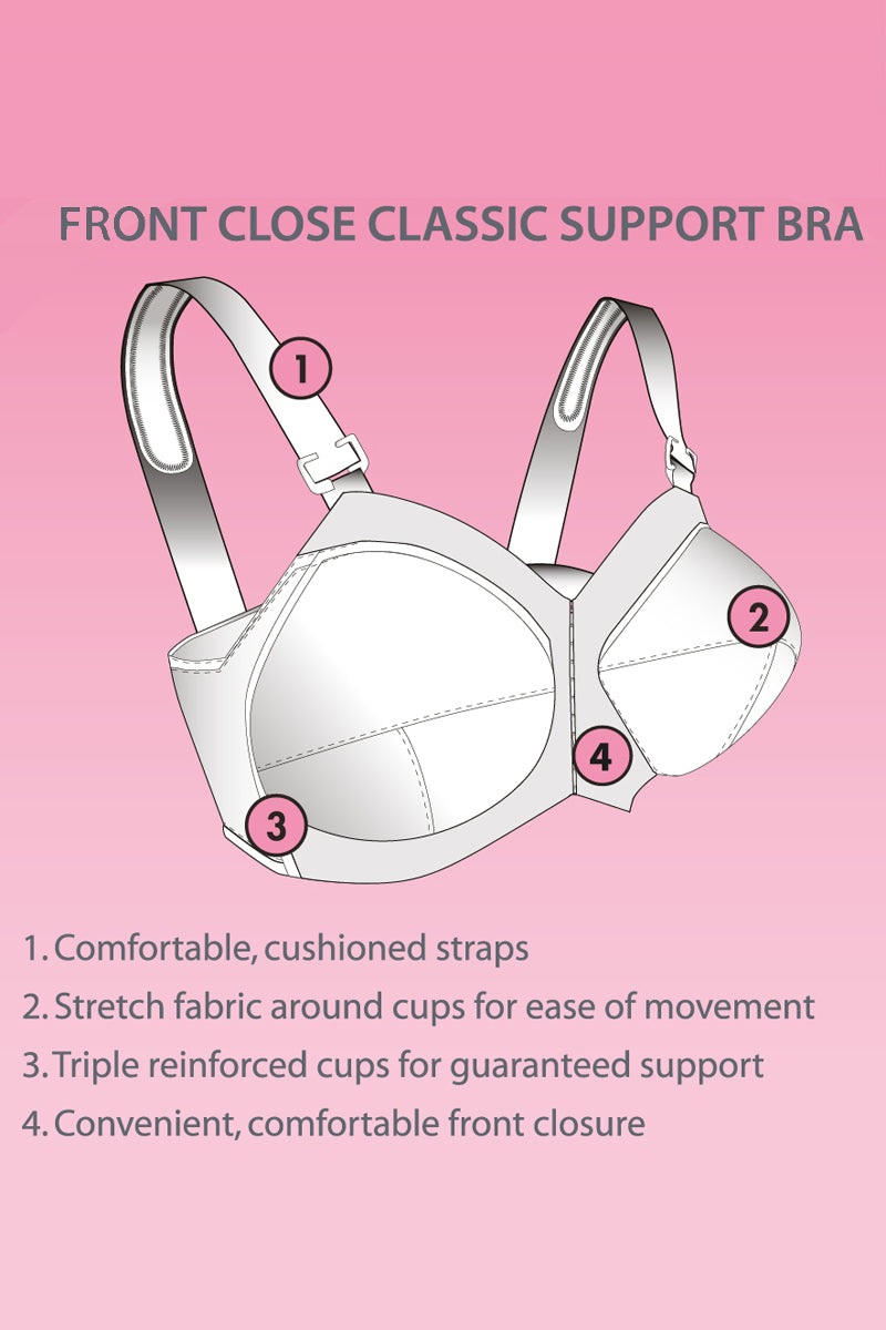 Exquisite Form Fully Front Close Classic Support Bra - White - source image 29740
