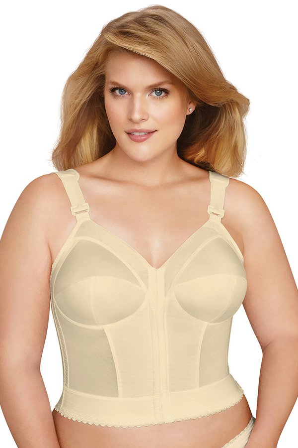 Exquisite Form Fully Front Close Longline Posture Bra - Beige - source image 29551