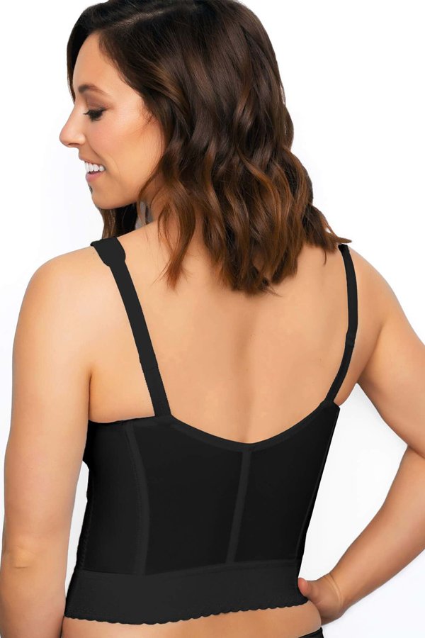 Exquisite Form Fully Front Close Longline Posture Bra - Black - source image 33802