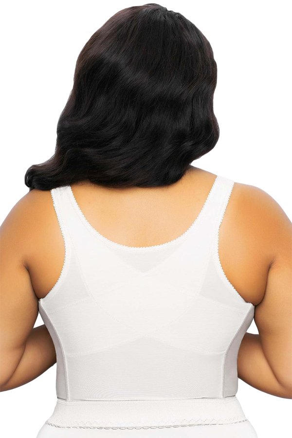 Exquisite Form Fully Front Closure Posture Bra with Lace - White - source image 33809