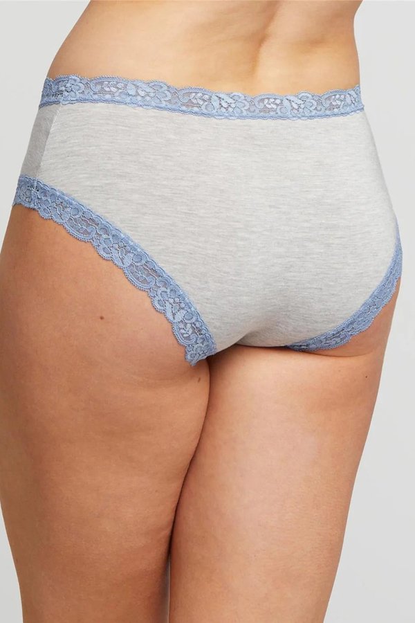 Fleur't Iconic High Waist Boyshort - Heather Grey/Hampton Blue - source image 74908