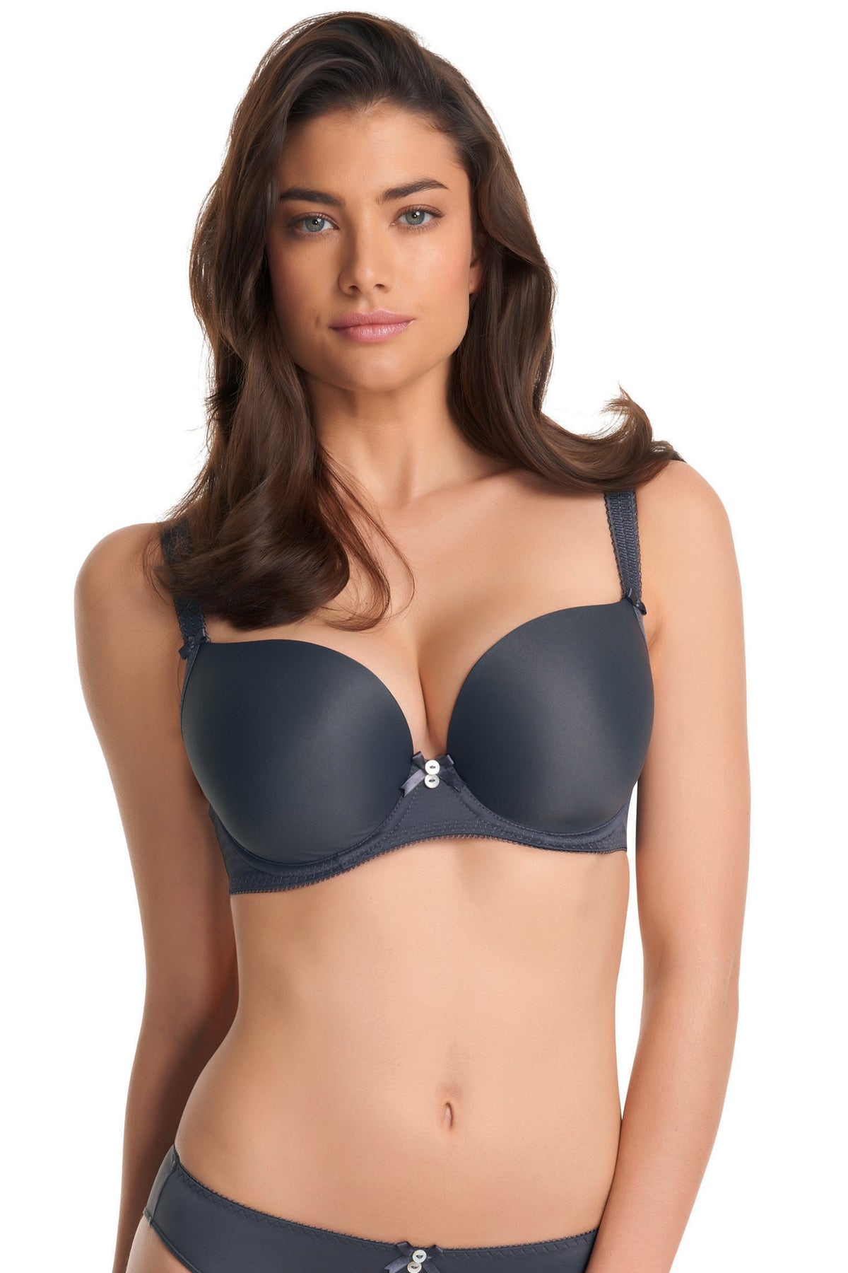 Freya Deco Molded Plunge Bra - Charcoal - source image 10794