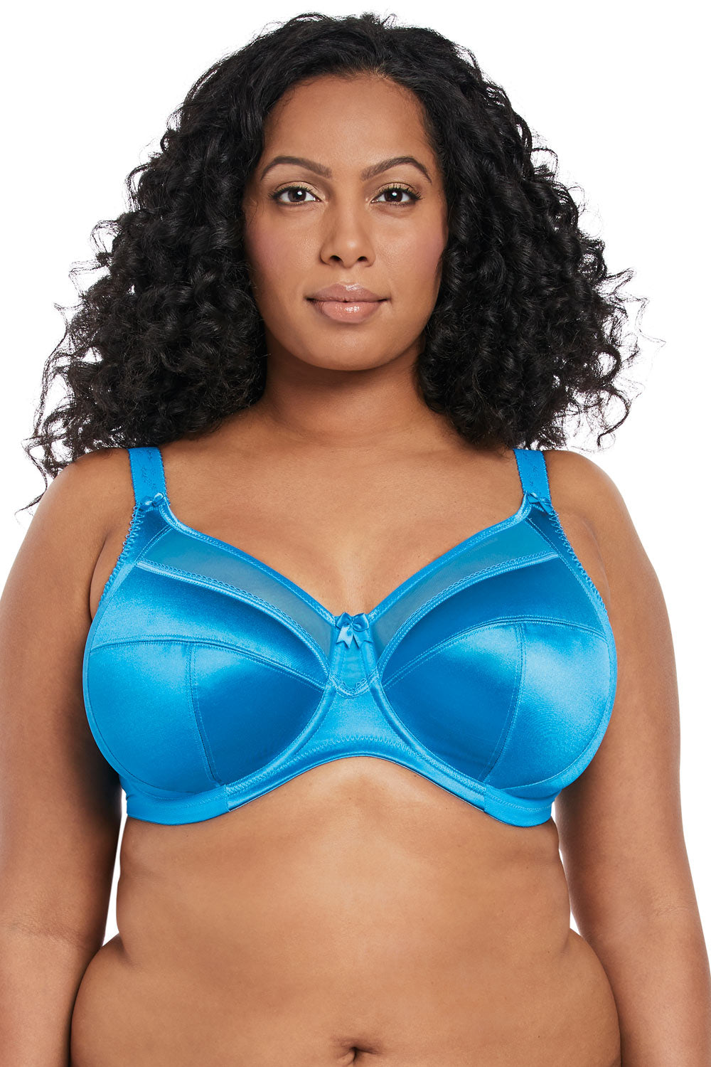 Goddess Keira Banded Satin Underwire Bra - Azure - source image 34435
