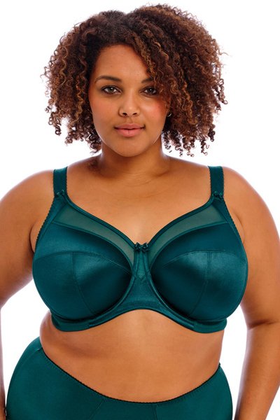 Goddess Keira Banded Satin Underwire Bra - Deep Teal - source image 65159
