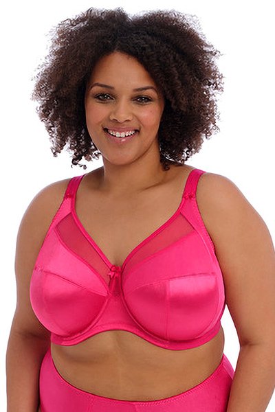 Goddess Keira Banded Satin Underwire Bra - Hot Pink - source image 64459
