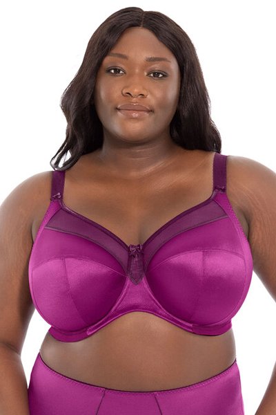 Goddess Keira Banded Satin Underwire Bra - Magenta Mix - source image 58306