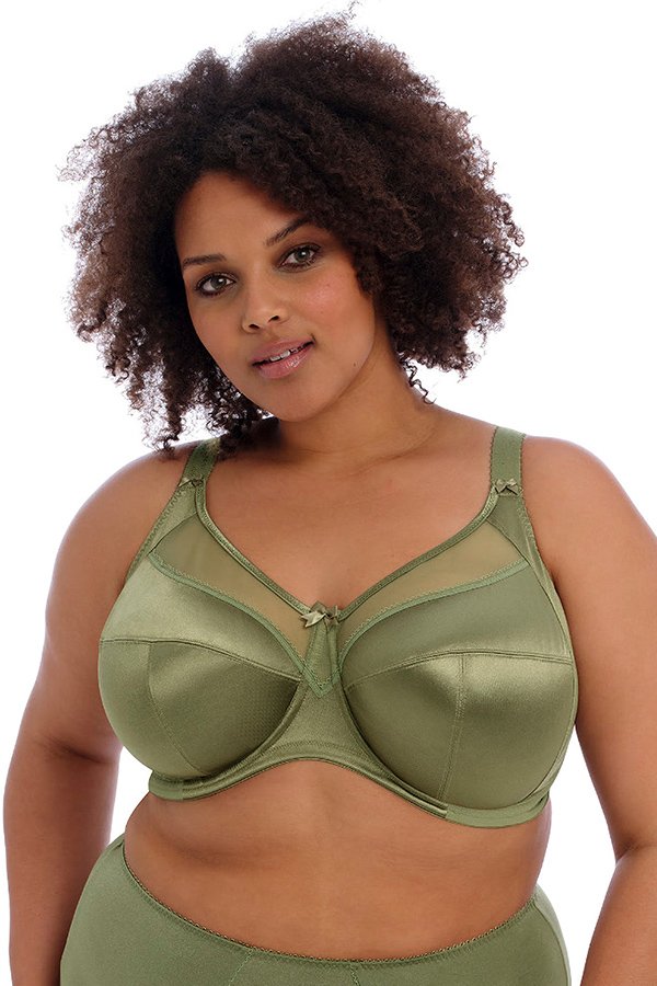 Goddess Keira Banded Satin Underwire Bra - Olive - source image 61667