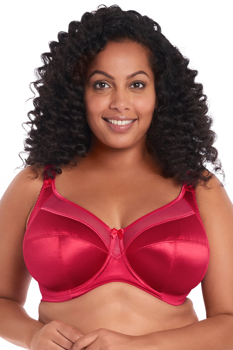 Goddess Keira Banded Satin Underwire Bra - Raspberry - source image 35463