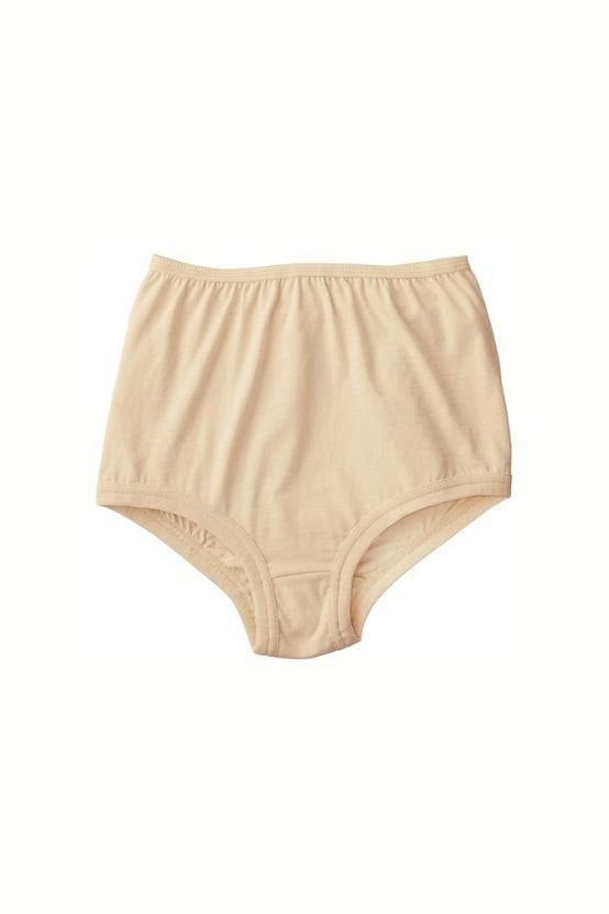 National 100% Cotton Cuff Leg Panties, Covered Leg Opening for No-Pinch, 6-Pack - Beige - source image 70658