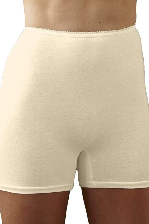 National Soft Cotton Straight-Leg Panties, Long-Leg, 6-Pack - Beige - source image 70610